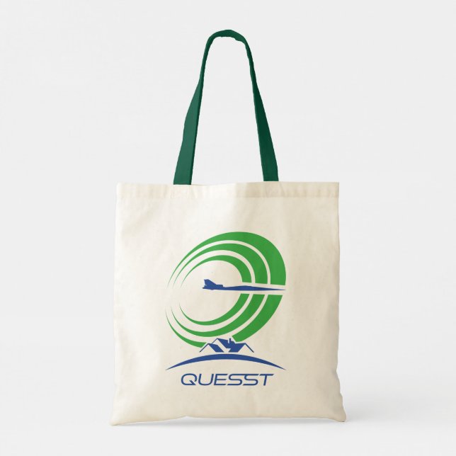 NASA Quesst Logo Supersonic Green Trim Tote Bag (Back)