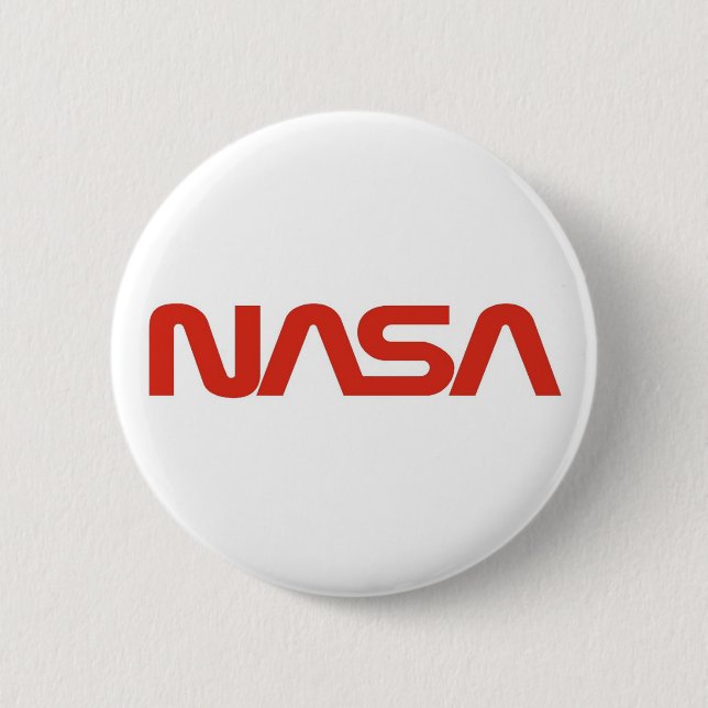 NASA Red Worm Logo 6 Cm Round Badge (Front)