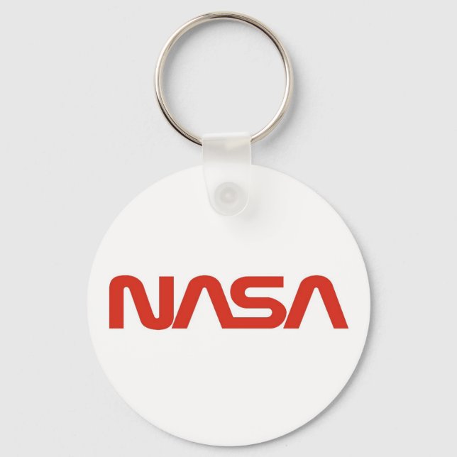 NASA Red Worm Logo Key Ring (Front)