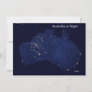 NASA Satellite Image Australia at Night Card