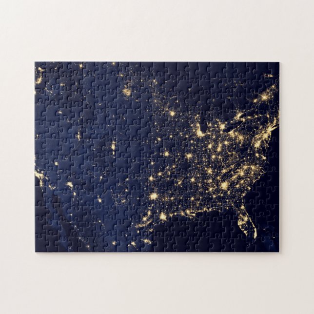 NASA Satellite Infrared Composite Of The USA- 2012 Jigsaw Puzzle (Horizontal)
