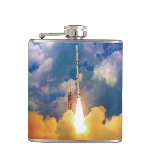 NASA Scout Rocket Launch Liftoff Hip Flask