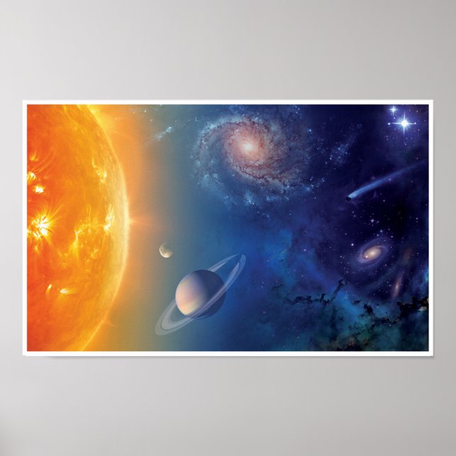 NASA Solar System Outer Space Collage Poster (Front)
