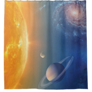 NASA Solar System Outer Space Collage Shower Curtain
