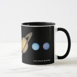 NASA Solar System Planet Sizes Chart Mug<br><div class="desc">This beautiful visual of the solar system shows the approximate sizes of the planets relative to one another. Illustration includes Mercury, Venus, Earth, Mars, Jupiter, Saturn, Uranus, and the dwarf planet Pluto. Enlarged by BeautifulSpace. Keep, edit, or delete the custom descriptive text. Makes a great personalised back-to-school, birthday, Christmas, or...</div>