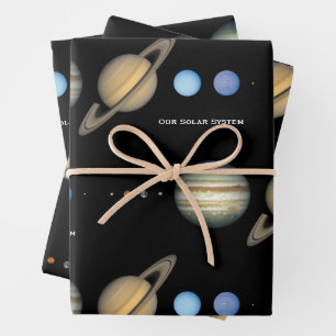 NASA Solar System Planet Sizes Chart Wrapping Paper Sheet