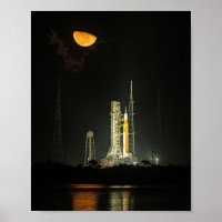 NASA Space Launch System Rocket Artemis I Moonrise