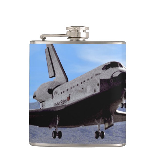 NASA Space Shuttle Atlantis Landing Edwards AFB Hip Flask (Front)