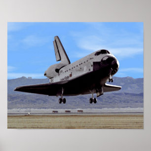 NASA Space Shuttle Atlantis Landing Edwards AFB Poster