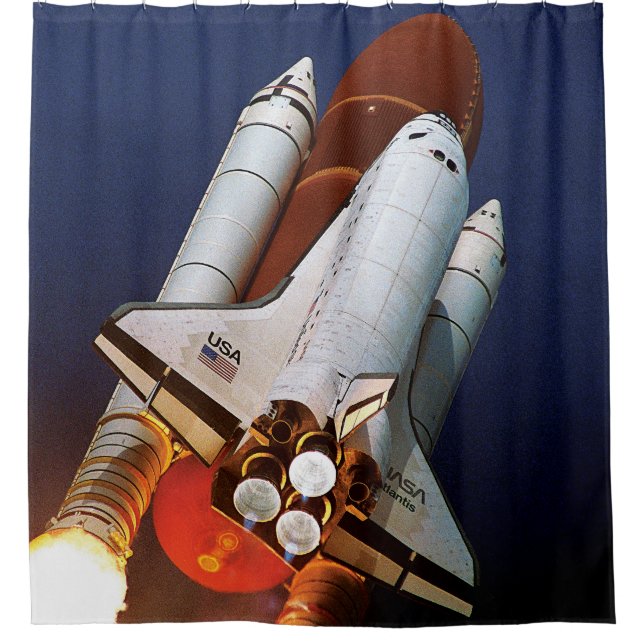 NASA Space Shuttle Atlantis Launch STS-45 Shower Curtain (Front)