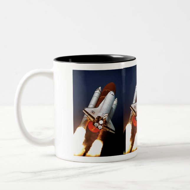 NASA Space Shuttle Atlantis Launch STS-45 Two-Tone Coffee Mug (Left)