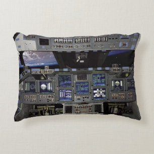 NASA Space Shuttle Cockpit Earth Orbit Window View Decorative Cushion