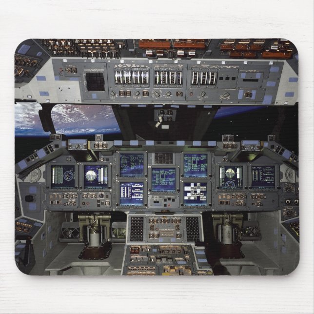 NASA Space Shuttle Cockpit Earth Orbit Window View Mouse Pad (Front)