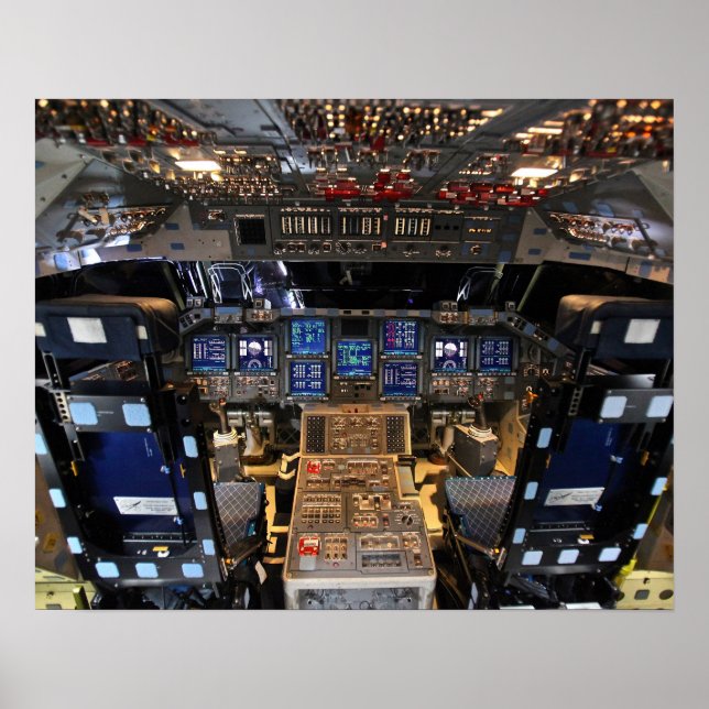 NASA Space Shuttle Endeavour Flight Deck Cockpit Poster (Front)