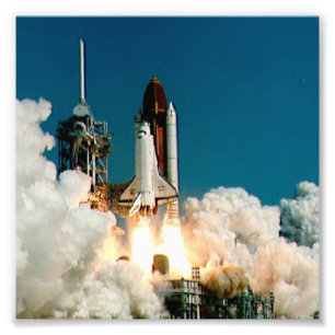 NASA Space Shuttle launch, Rocket Fire Photo Print