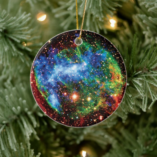 NASA Supernova Remnant W49B Gamma Ray Burst Photo Ceramic Ornament (Tree)