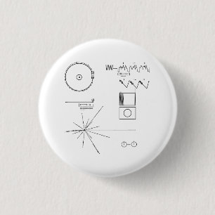 NASA Voyager Golden Record 3 Cm Round Badge