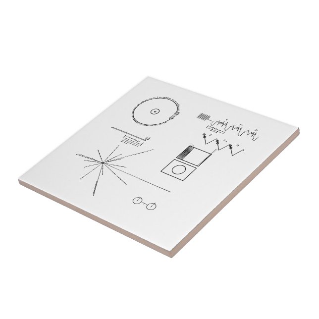 NASA Voyager Golden Record Ceramic Tile (Side)