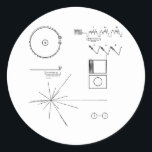 NASA Voyager Golden Record Classic Round Sticker<br><div class="desc">Can you read them?  You're probably an alien.</div>
