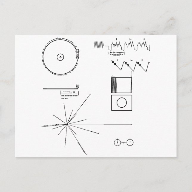 NASA Voyager Golden Record Postcard (Front)