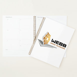 NASA Webb Space Telescope Rocket White Gold Spiral Planner