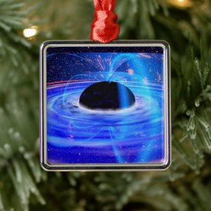 NASA's Blue Black Hole Metal Ornament