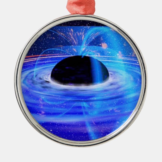 Nasa's Blue Black Hole Metal Ornament (Front)