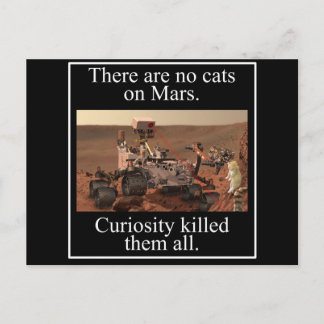 NASA's Curiosity Rover & No Cats On Mars Postcard