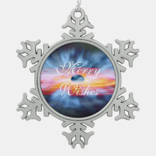 NASAs Galaxy Active nucleus AGN Snowflake Pewter Christmas Ornament