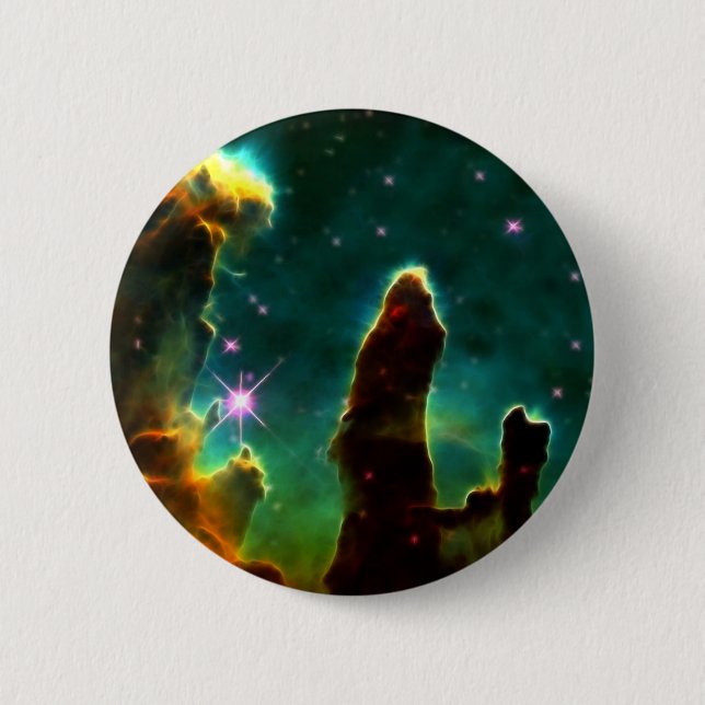 NASAs Pillars of creation 6 Cm Round Badge (Front)