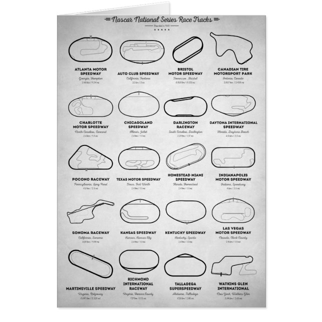 Nascar Race Tracks (Front)