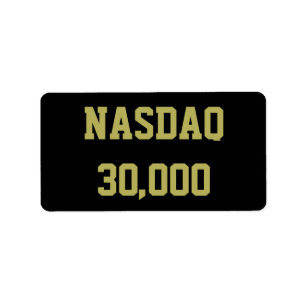 NASDAQ 30000 Stock Market Celebration Label