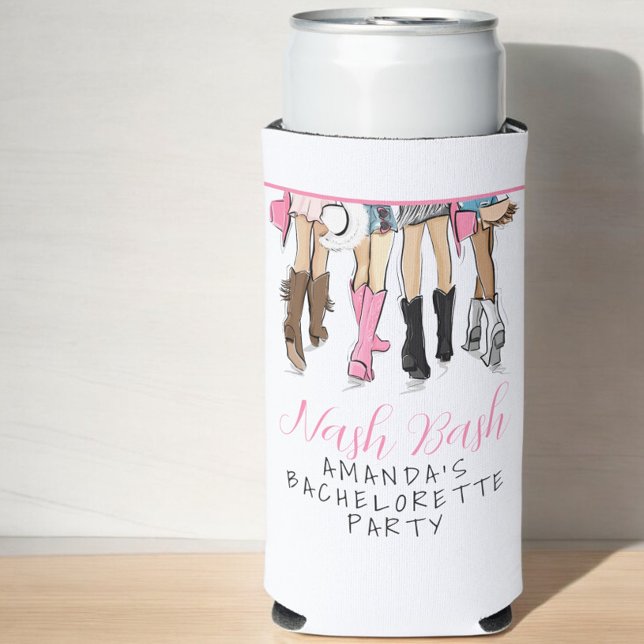 Nash Bash Nashville Bachelorette Fashion Custom Seltzer Can Cooler (Creator Uploaded)