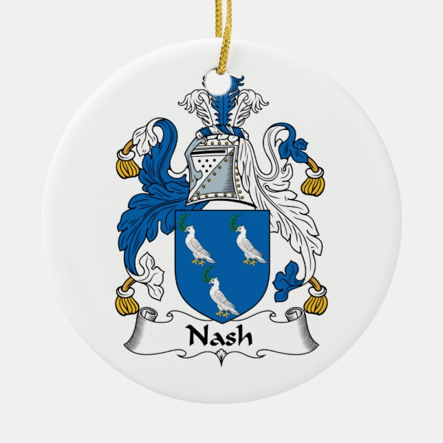 Nash Family Crest Ceramic Ornament (Front)