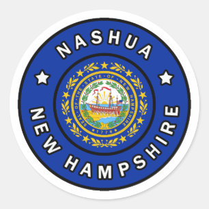 Nashua New Hampshire Classic Round Sticker