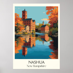 Nashua New Hampshire Mill Town Poster