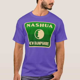 Nashua New Hampshire Retro Badge Green T-Shirt