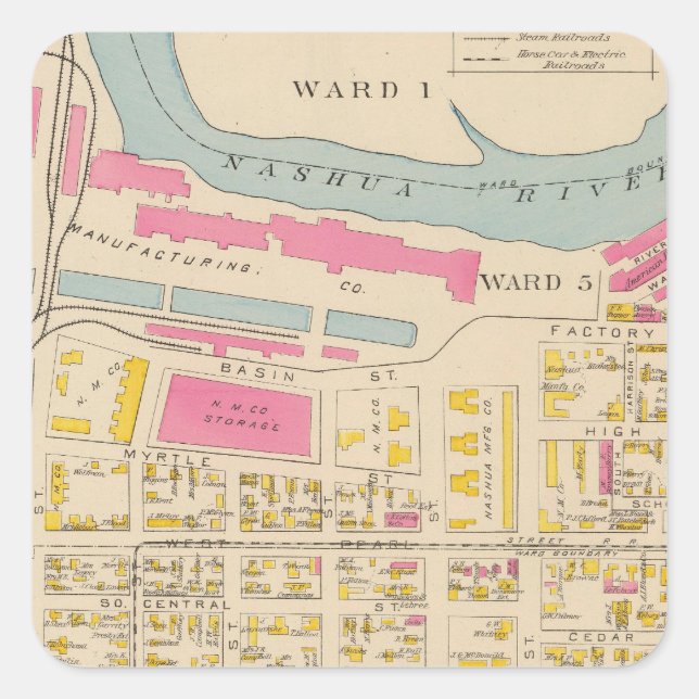 Nashua, Ward 1, 56, 8 Square Sticker (Front)
