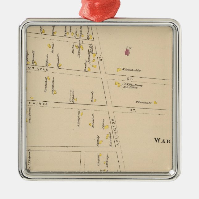 Nashua, Ward 7, Edgeville Metal Ornament (Front)