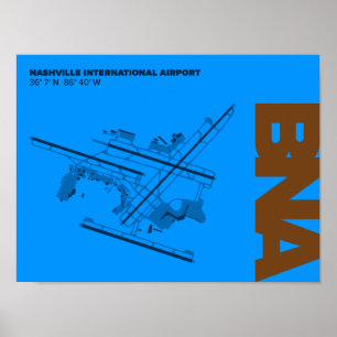 Nashville Airport (BNA) Diagram Poster