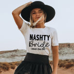 Nashville Bachelorette Party Custom Nashty Bride T-Shirt<br><div class="desc">Looking for the perfect bachelorette party gift? Look no further than our Nashville bachelorette party custom nashty bride t-shirt! This hilarious shirt is perfect for any bachelorette who loves to have a good time. Not only is it funny, but it's also great for use as a bachelorette party favour or...</div>