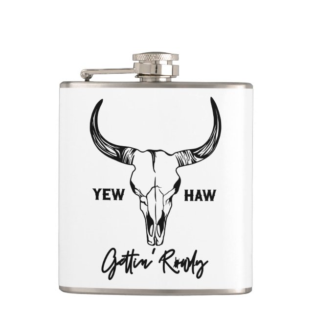 Nashville Bachelorette Party Gettin Rowdy Custom Hip Flask (Front)