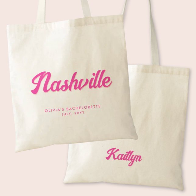 Nashville Bachelorette Party Personalised Tote Bag (Nashville Bachelorette Party Custom Tote Bag)