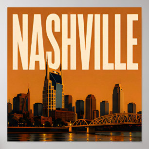 Nashville Broadway Music District Poster