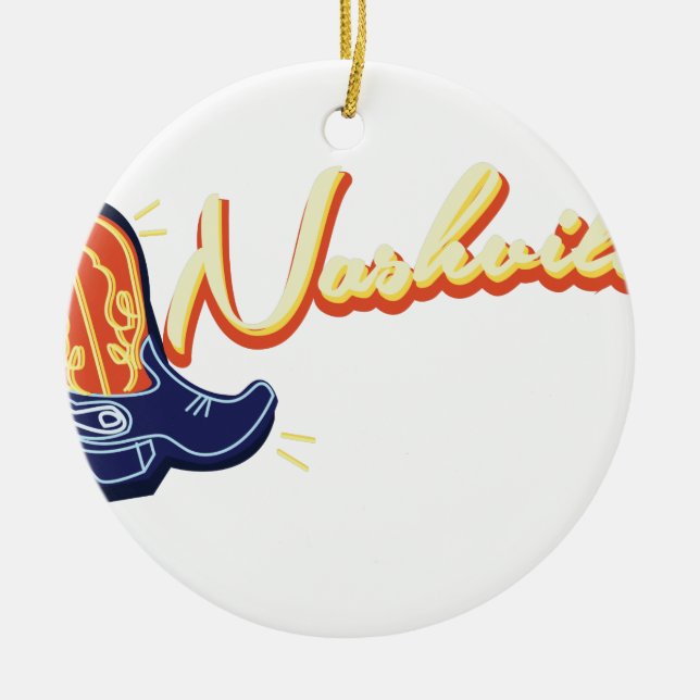 Nashville Ceramic Ornament (Front)