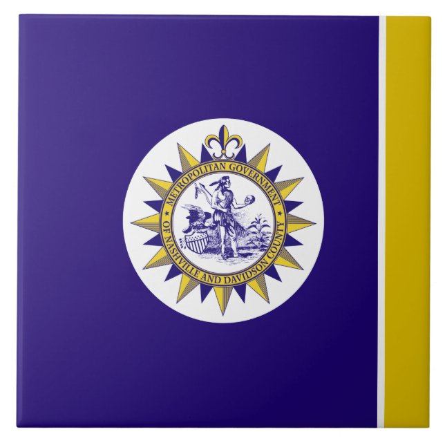 Nashville city flag ceramic tile (Front)