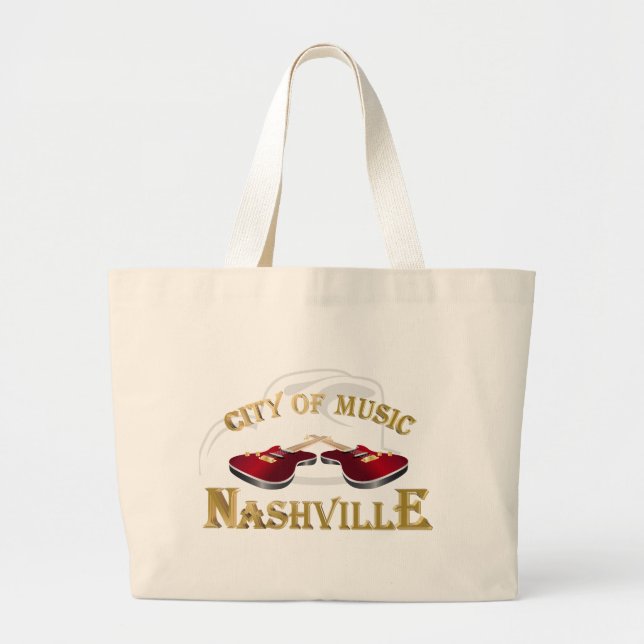 Nashville. City of music Large Tote Bag (Front)