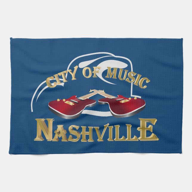Nashville. City of music Tea Towel (Horizontal)