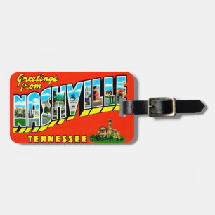 Nashville Colourful Greeting Luggage Tag