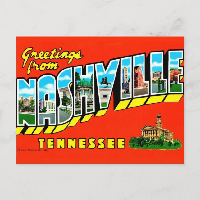  Nashville Colourful Greeting  Postcard (Front)